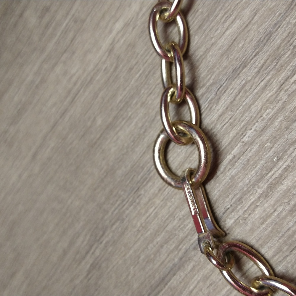 Statement Black and Goldtone Chainlink Necklace - Picture 5 of 5